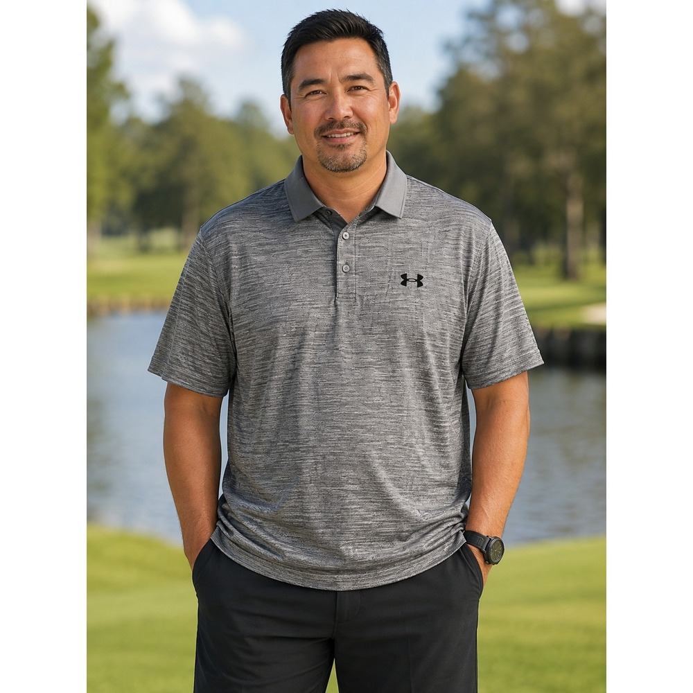 Under‎ Armour Performance Polo 2.0 Men XXL Gray Heathered Short Sleeve Golf